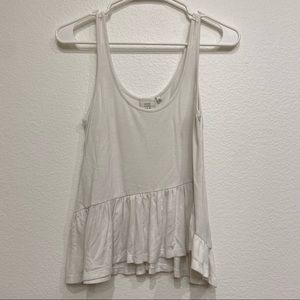 White Waterfall Hem Asymmetrical Flowy Tank Top